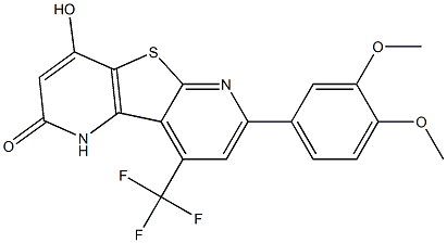 7-(3,4-dimethoxyphenyl)-4-hydroxy-9-(trifluoromethyl)pyrido[2',3':4,5]thieno[2,3-b]pyridin-2(1H)-one Structure