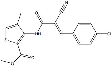 methyl 3-{[3-(4-chlorophenyl)-2-cyanoacryloyl]amino}-4-methylthiophene-2-ca rboxylate 구조식 이미지