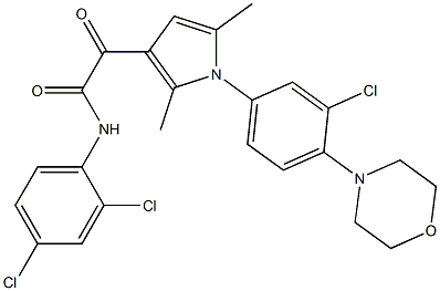 2-[1-(3-chloro-4-morpholinophenyl)-2,5-dimethyl-1H-pyrrol-3-yl]-N-(2,4-dichlorophenyl)-2-oxoacetamide Structure