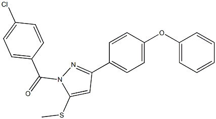 (4-chlorophenyl)[5-(methylthio)-3-(4-phenoxyphenyl)-1H-pyrazol-1-yl]methanone 구조식 이미지