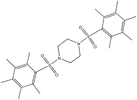 1,4-di[(2,3,4,5,6-pentamethylphenyl)sulfonyl]piperazine Structure