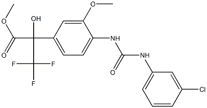 methyl 2-(4-{[(3-chloroanilino)carbonyl]amino}-3-methoxyphenyl)-3,3,3-trifluoro-2-hydroxypropanoate 구조식 이미지