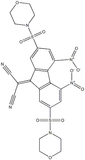 2-[2,7-di(morpholinosulfonyl)-4,5-dinitro-9H-fluoren-9-yliden]malononitrile Structure