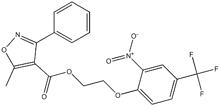 2-[2-nitro-4-(trifluoromethyl)phenoxy]ethyl 5-methyl-3-phenylisoxazole-4-carboxylate 구조식 이미지