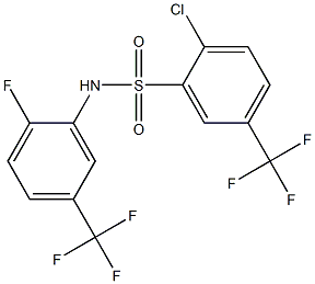 N1-[2-fluoro-5-(trifluoromethyl)phenyl]-2-chloro-5-(trifluoromethyl)benzene-1-sulfonamide 구조식 이미지