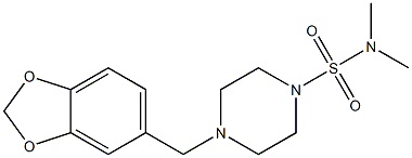 4-(1,3-benzodioxol-5-ylmethyl)-N,N-dimethyltetrahydro-1(2H)-pyrazinesulfonamide Structure