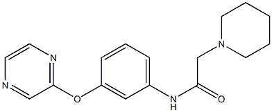 2-piperidino-N-[3-(2-pyrazinyloxy)phenyl]acetamide Structure