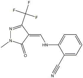 2-({[1-methyl-5-oxo-3-(trifluoromethyl)-1,5-dihydro-4H-pyrazol-4-yliden]methyl}amino)benzenecarbonitrile Structure