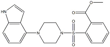 methyl 2-{[4-(1H-indol-4-yl)piperazino]sulfonyl}benzoate 구조식 이미지