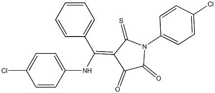 4-[(4-chloroanilino)(phenyl)methylidene]-1-(4-chlorophenyl)-5-thioxopyrrolidine-2,3-dione 구조식 이미지