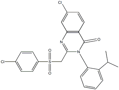 7-chloro-2-{[(4-chlorophenyl)sulfonyl]methyl}-3-(2-isopropylphenyl)-4(3H)-quinazolinone 구조식 이미지