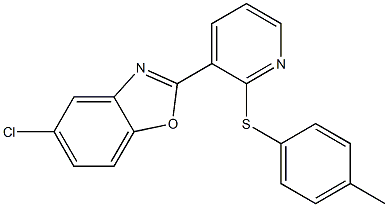 5-chloro-2-{2-[(4-methylphenyl)sulfanyl]-3-pyridinyl}-1,3-benzoxazole 구조식 이미지