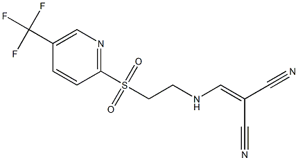 2-{[(2-{[5-(trifluoromethyl)-2-pyridyl]sulfonyl}ethyl)amino]methylidene}malononitrile Structure