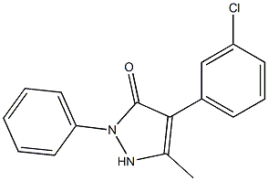4-(3-chlorophenyl)-5-methyl-2-phenyl-1,2-dihydro-3H-pyrazol-3-one 구조식 이미지