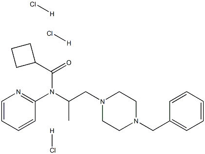 N1-[2-(4-benzylpiperazino)-1-methylethyl]-N1-(2-pyridyl)cyclobutane-1-carboxamide trihydrochloride 구조식 이미지