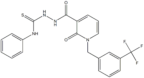 2-({2-oxo-1-[3-(trifluoromethyl)benzyl]-1,2-dihydro-3-pyridinyl}carbonyl)-N-phenyl-1-hydrazinecarbothioamide 구조식 이미지