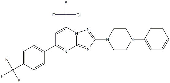 7-[chloro(difluoro)methyl]-2-(4-phenylpiperazino)-5-[4-(trifluoromethyl)phenyl][1,2,4]triazolo[1,5-a]pyrimidine 구조식 이미지