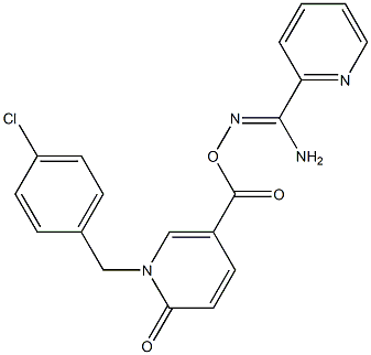 N'-({[1-(4-chlorobenzyl)-6-oxo-1,6-dihydro-3-pyridinyl]carbonyl}oxy)-2-pyridinecarboximidamide Structure