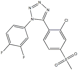 5-[2-chloro-4-(methylsulfonyl)phenyl]-1-(3,4-difluorophenyl)-1H-1,2,3,4-tetraazole 구조식 이미지