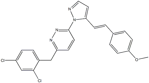 4-(2-{1-[6-(2,4-dichlorobenzyl)-3-pyridazinyl]-1H-pyrazol-5-yl}vinyl)phenyl methyl ether 구조식 이미지