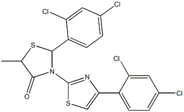 2-(2,4-dichlorophenyl)-3-[4-(2,4-dichlorophenyl)-1,3-thiazol-2-yl]-5-methyl-1,3-thiazolan-4-one Structure