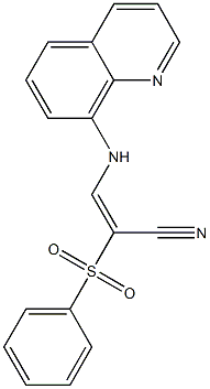 (E)-2-(phenylsulfonyl)-3-(8-quinolinylamino)-2-propenenitrile 구조식 이미지