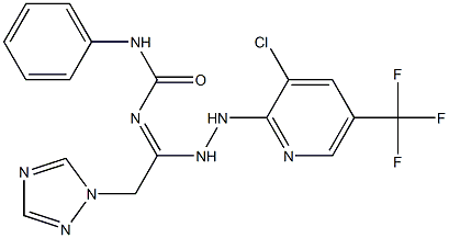 N-[1-{2-[3-chloro-5-(trifluoromethyl)-2-pyridinyl]hydrazino}-2-(1H-1,2,4-triazol-1-yl)ethylidene]-N'-phenylurea 구조식 이미지