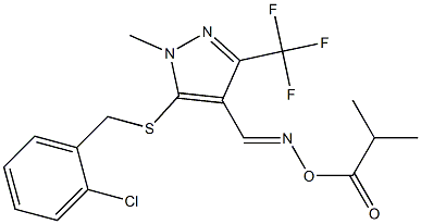 N-{[5-[(2-chlorobenzyl)sulfanyl]-1-methyl-3-(trifluoromethyl)-1H-pyrazol-4-yl]methylene}-N-(isobutyryloxy)amine 구조식 이미지