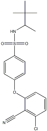 N1-(1,2,2-trimethylpropyl)-4-(3-chloro-2-cyanophenoxy)benzene-1-sulfonamide 구조식 이미지