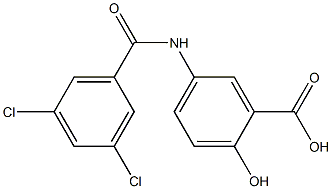 5-[(3,5-dichlorobenzoyl)amino]-2-hydroxybenzoic acid 구조식 이미지