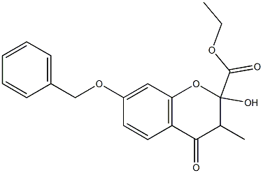 ethyl 7-(benzyloxy)-2-hydroxy-3-methyl-4-oxochromane-2-carboxylate 구조식 이미지