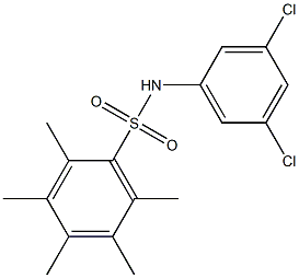 N1-(3,5-dichlorophenyl)-2,3,4,5,6-pentamethylbenzene-1-sulfonamide 구조식 이미지