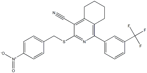 3-[(4-nitrobenzyl)sulfanyl]-1-[3-(trifluoromethyl)phenyl]-5,6,7,8-tetrahydro-4-isoquinolinecarbonitrile 구조식 이미지