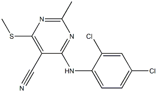 4-(2,4-dichloroanilino)-2-methyl-6-(methylthio)pyrimidine-5-carbonitrile 구조식 이미지