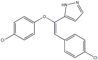 5-[1-(4-chlorophenoxy)-2-(4-chlorophenyl)vinyl]-1H-pyrazole Structure