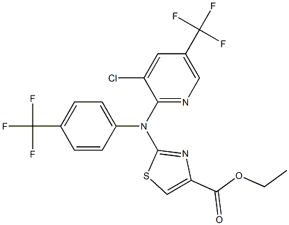 ethyl 2-[[3-chloro-5-(trifluoromethyl)-2-pyridinyl]-4-(trifluoromethyl)anilino]-1,3-thiazole-4-carboxylate 구조식 이미지