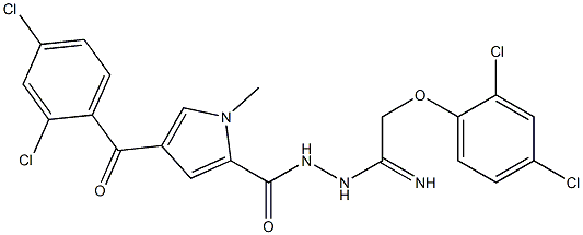 4-(2,4-dichlorobenzoyl)-N'-[2-(2,4-dichlorophenoxy)ethanimidoyl]-1-methyl-1H-pyrrole-2-carbohydrazide Structure