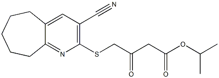 isopropyl 4-[(3-cyano-6,7,8,9-tetrahydro-5H-cyclohepta[b]pyridin-2-yl)sulfanyl]-3-oxobutanoate 구조식 이미지