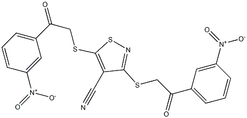 3,5-di{[2-(3-nitrophenyl)-2-oxoethyl]thio}isothiazole-4-carbonitrile Structure