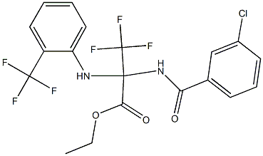 ethyl 2-[(3-chlorobenzoyl)amino]-3,3,3-trifluoro-2-[2-(trifluoromethyl)anilino]propanoate Structure