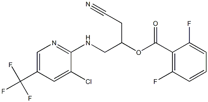 2-{[3-chloro-5-(trifluoromethyl)-2-pyridinyl]amino}-1-(cyanomethyl)ethyl 2,6-difluorobenzenecarboxylate Structure