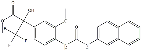 methyl 3,3,3-trifluoro-2-hydroxy-2-(3-methoxy-4-{[(2-naphthylamino)carbonyl]amino}phenyl)propanoate Structure