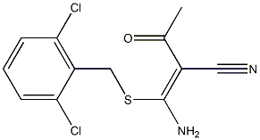2-acetyl-3-amino-3-[(2,6-dichlorobenzyl)thio]acrylonitrile Structure