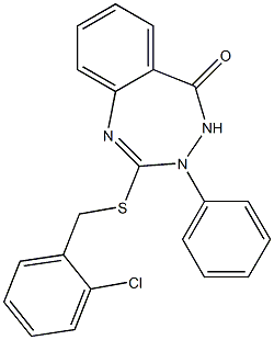 2-[(2-chlorobenzyl)thio]-3-phenyl-4,5-dihydro-3H-1,3,4-benzotriazepin-5-one Structure