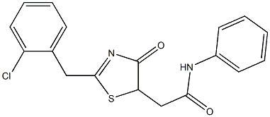 N1-phenyl-2-[2-(2-chlorobenzyl)-4-oxo-4,5-dihydro-1,3-thiazol-5-yl]acetamide 구조식 이미지