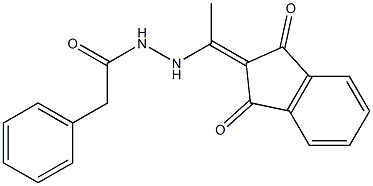 N'-[1-(1,3-dioxo-1,3-dihydro-2H-inden-2-yliden)ethyl]-2-phenylacetohydrazide 구조식 이미지