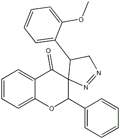4',5'-dihydro-4'-(2-methoxyphenyl)-2-phenyl-spiro[2H-1-benzopyran-3(4H),3'-[3H]pyrazol]-4-one 구조식 이미지