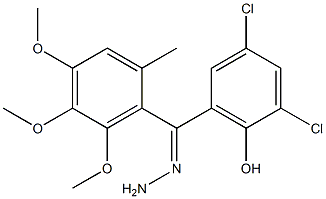 2,4-dichloro-6-[2-(3,4,5-trimethoxybenzylidene)carbohydrazonoyl]phenol 구조식 이미지