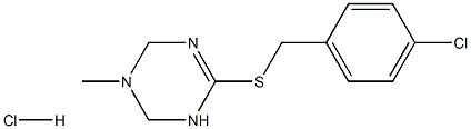 6-[(4-chlorobenzyl)thio]-3-methyl-1,2,3,4-tetrahydro-1,3,5-triazine hydrochloride Structure