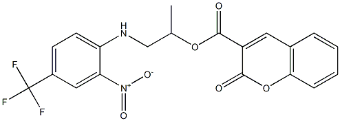 1-methyl-2-[2-nitro-4-(trifluoromethyl)anilino]ethyl 2-oxo-2H-chromene-3-carboxylate Structure